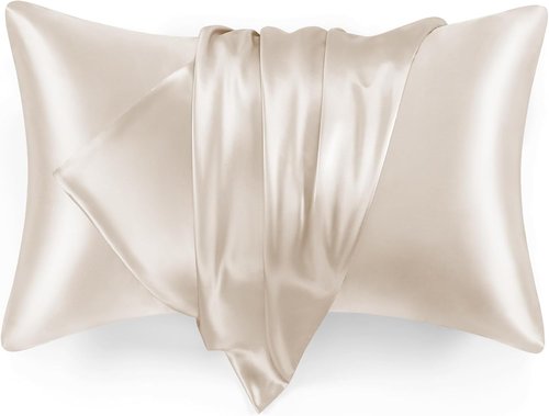 Love's Cabin Satin Pillowcase Set - Cooling Standard Size 20x26 for Hair & Skin | Silky Smooth Beige