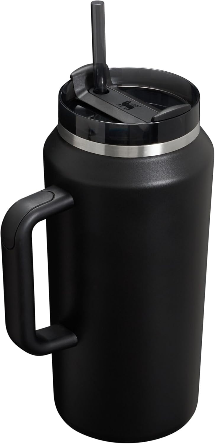 Stanley Quencher H2.0 Tumbler - 64 oz Insulated Stainless Steel Cup with Handle & Straw | BPA-Free Black