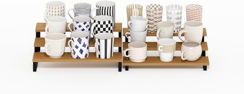 Furinno RAVEL Kitchen Countertop Organizer - 3-Tier Expandable Spice Rack Set of 2 | Beech Finish