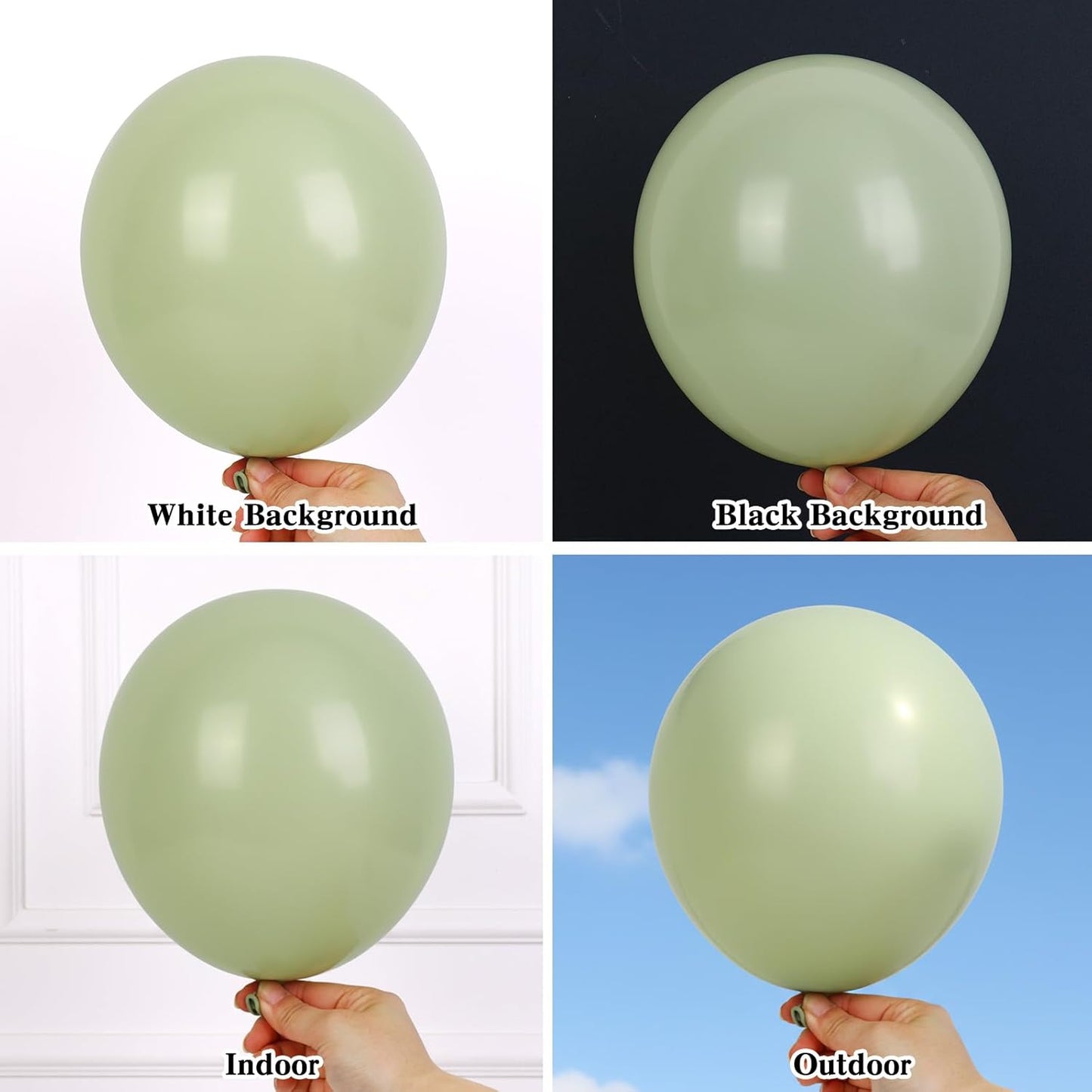 RUBFAC Dusty Green Balloons - 129-Piece Latex Garland Kit for Boho Wedding & Safari Party Decor | 5-12 Inch