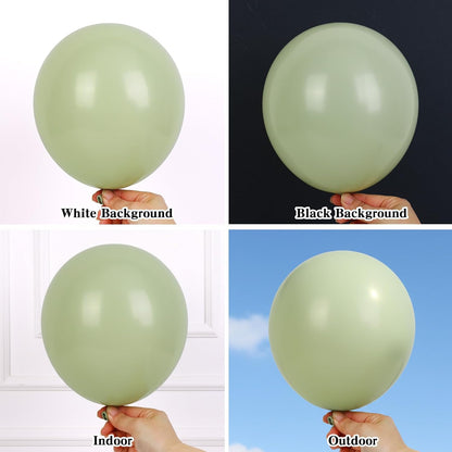 RUBFAC Dusty Green Balloons - 129-Piece Latex Garland Kit for Boho Wedding & Safari Party Decor | 5-12 Inch