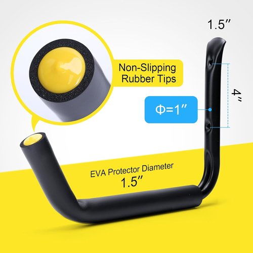 GEEDAR Heavy Duty Garage Storage Hooks - Thickened Steel, 120 LB Capacity, 4-Pack for Kayaks, Ladders & Bikes