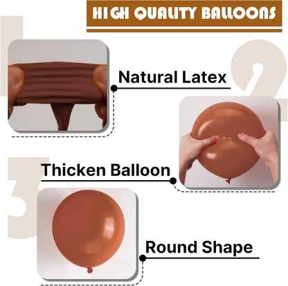PartyWoo Brown Balloons - 50 Pcs 12 Inch Dark Brown Latex Helium Balloons for Weddings & Celebrations