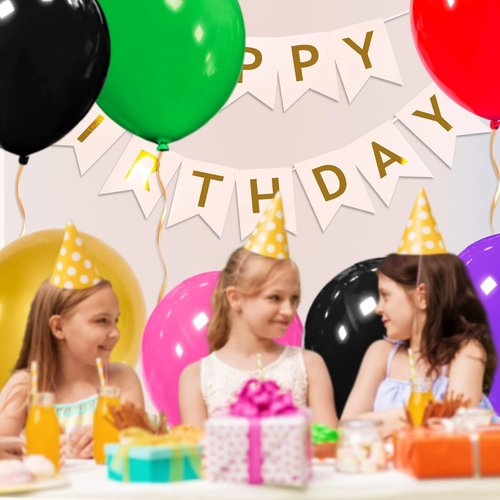32Pcs Black Big Balloons - 18 Inch Round Latex Party Balloons for Birthday & Wedding Decor