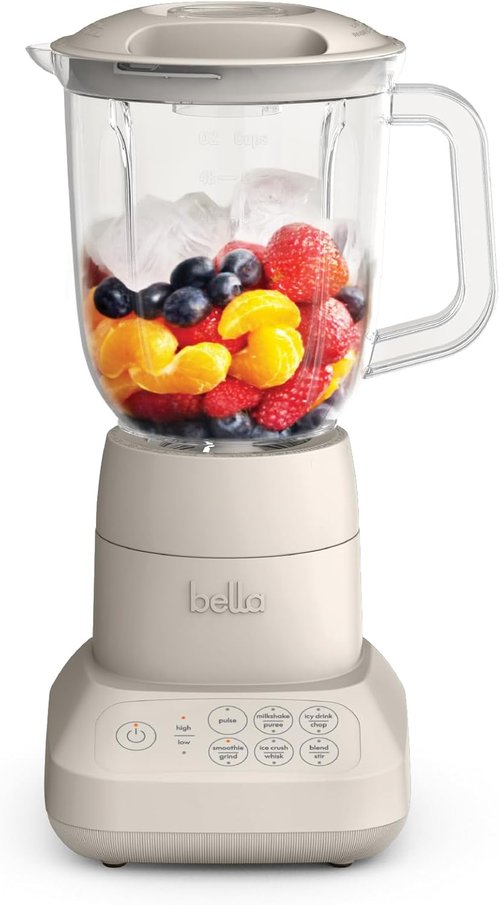 Bella 10-Speed Blender | Versatile Juicer & Smoothie Maker | 48oz Dishwasher Safe Pitcher & Lid