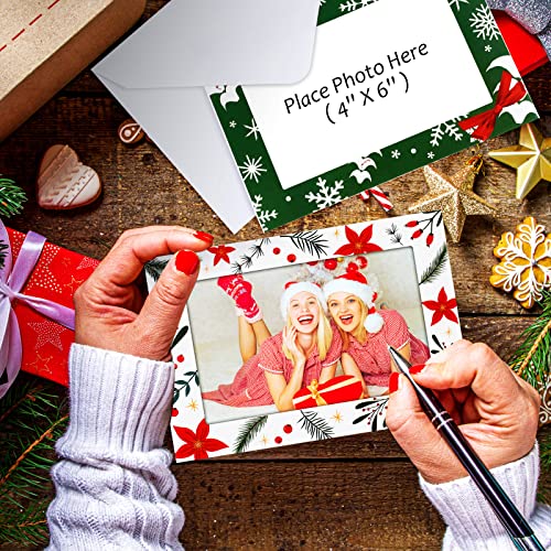 Minimalist Christmas Photo Frame Cards 72 Pack with Envelopes
