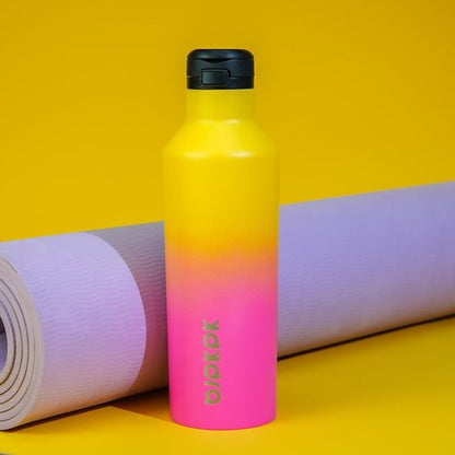 BJPKPK Insulated Water Bottle - 25oz Stainless Steel Flask With Straw & Carry Handle | Rainbow