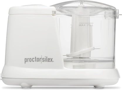 Proctor Silex Electric Vegetable Chopper - Durable Mini Food Processor, 1.5 Cup, White