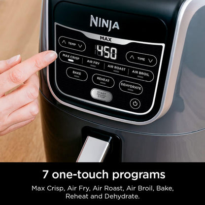 Ninja AF161 Max XL Air Fryer - 5.5 Quart Capacity | Cooks, Crisps, Roasts & Dehydrates - Grey Finish