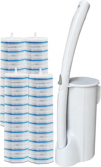 Skiennix Toilet Cleaning System - 40 Disposable Brush Refills & Wall-Mounted Holder Set