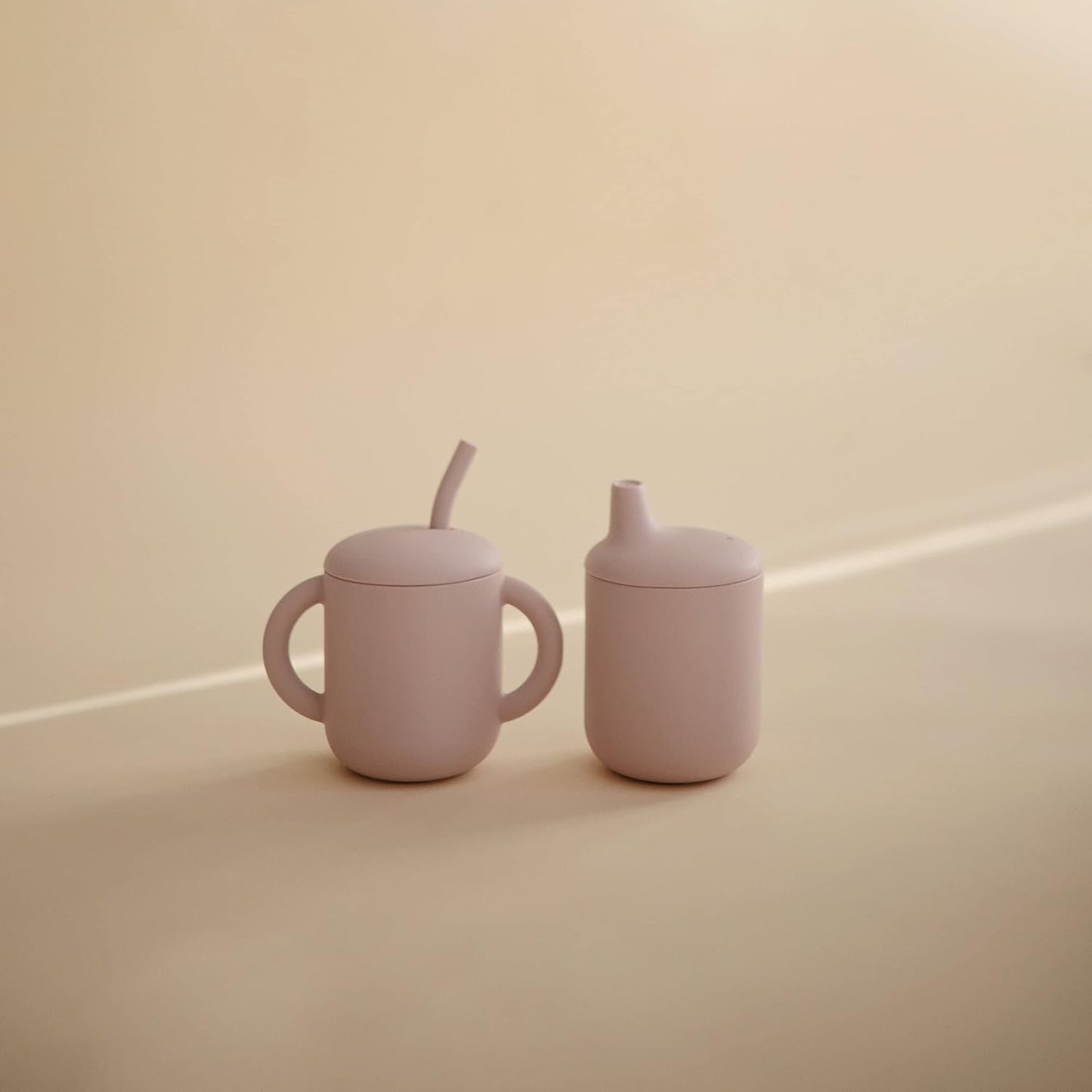 Mushie 100% Silicone Training Cup & Straw for Toddlers - Soft Lilac | Ideal for 6 Months+