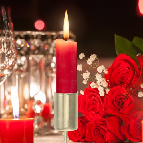 ABOOFAN Taper Candle Holders - 5pcs Golden Candle Holder Stakes for Christmas Table Centerpieces