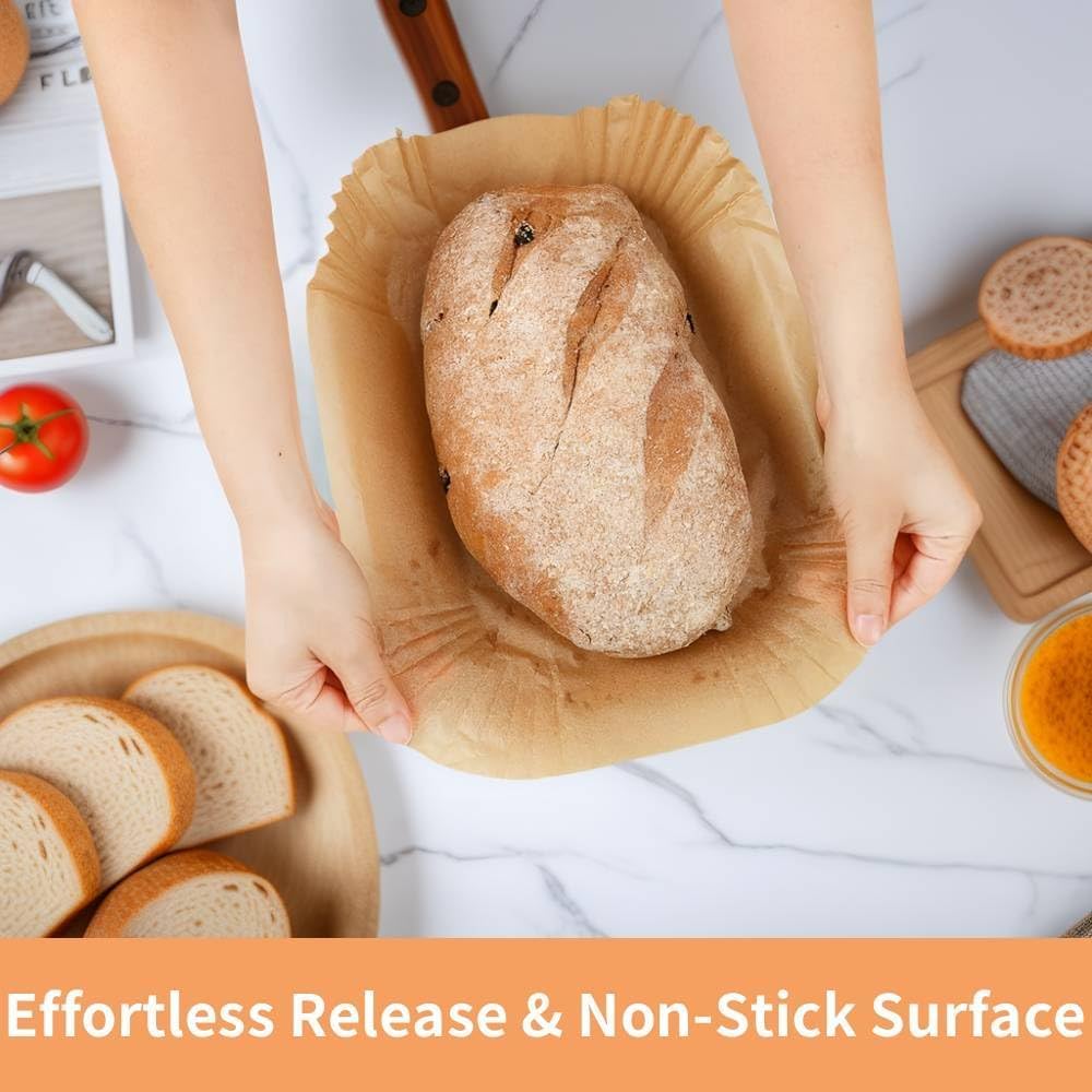 Skiennix Loaf Pan Liners - 9x5 Inch Disposable Parchment Paper | 100 Non-Stick Baking Sheets