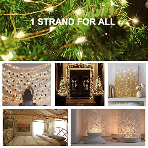 Starry Fairy String Lights with 50 Clips - Warm White, 33FT USB Powered