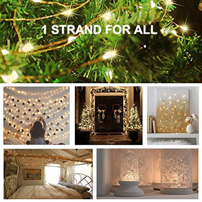 Starry Fairy String Lights with 50 Clips - Warm White, 33FT USB Powered