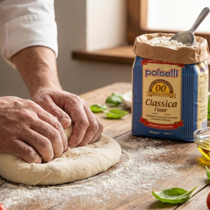 POLSELLI Classica Double Zero Flour - All-Natural for Pizza, Bread & Pasta | 1 kg (2.2 lbs)