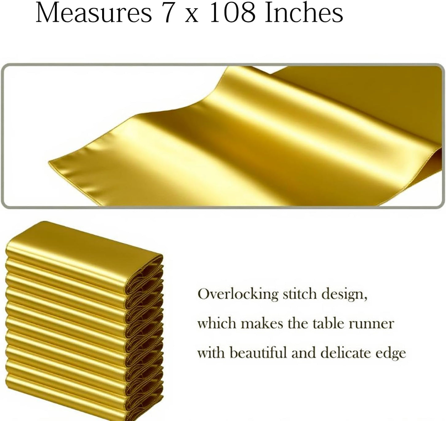 Wedding Satin Gold Chair Sashes by [Brand Name] - Elegant 7x108 Inch Fitted Ribbons for Parties & Events | 50 Pack