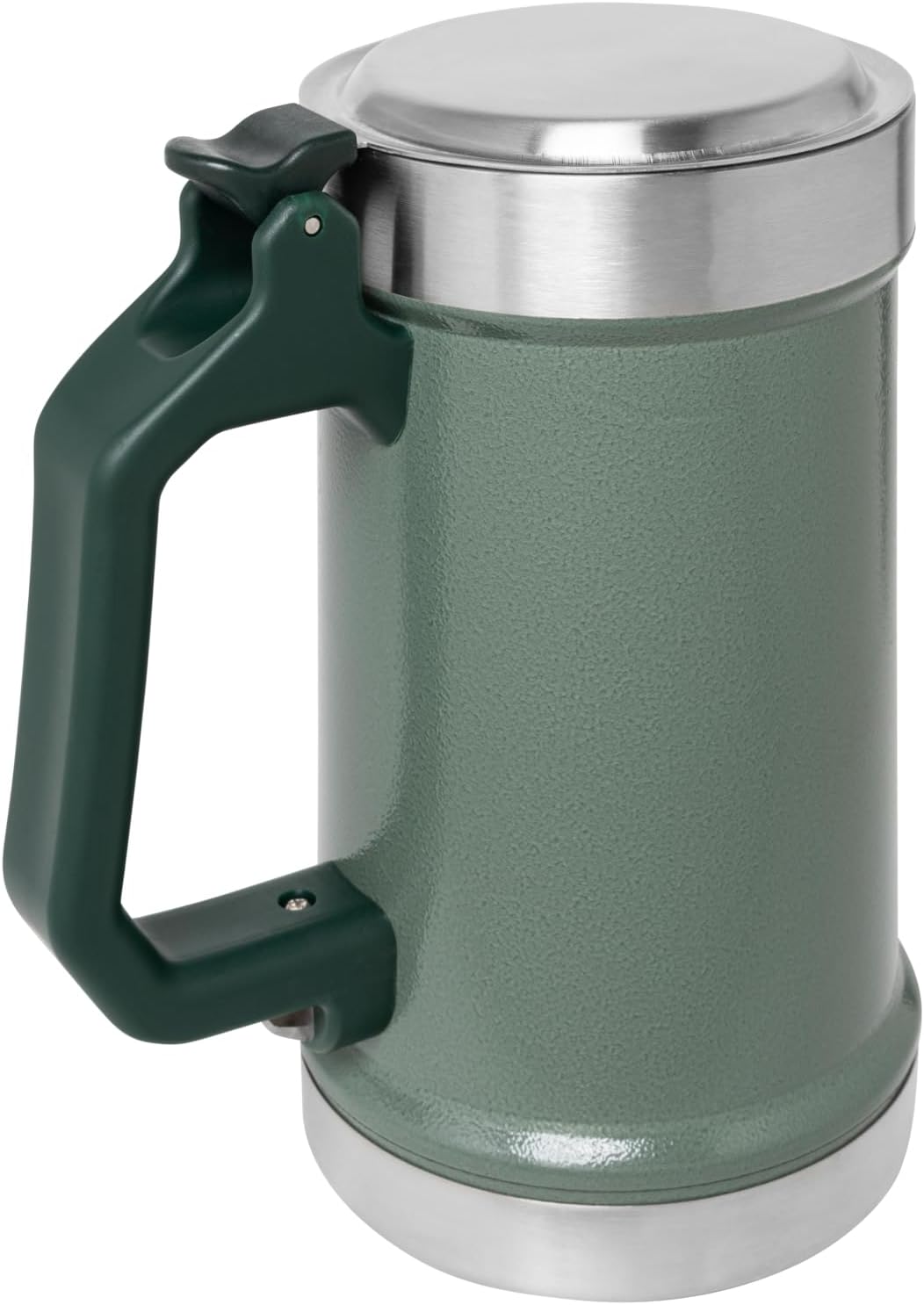 STANLEY Classic Beer Stein - 24 oz Insulated Stainless Steel Mug with Flip Up Lid & Built-In Opener | BPA-Free | Hammertone Green
