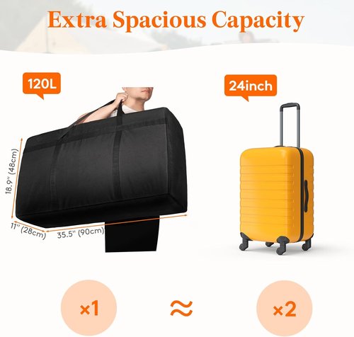 Lifewit Extra Large 120L Storage Duffle Bag - Foldable, Heavy-Duty Travel Tote with Zippers & Handles