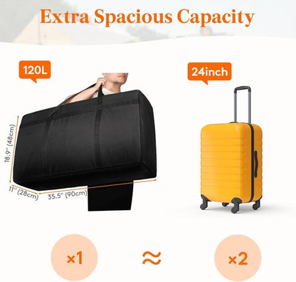 Lifewit Extra Large 120L Storage Duffle Bag - Foldable, Heavy-Duty Travel Tote with Zippers & Handles