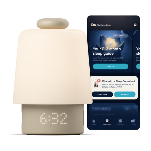 Hatch Baby Sound Machine, Night Light | Sleep Support | Registry Essential, Routine Builder, Time-to-Rise Alarm Clock, White Noise, Nursery Stories, Toddler Kids (Wi-Fi) (Greige)