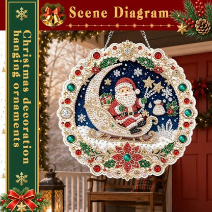 Christmas Pearl Art Ornament Kit - Santa Moon & Holiday Designs - D Variation