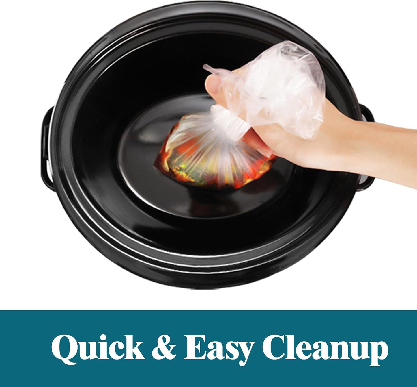 Slow Cooker Liners - 50 Oversized Disposable Cooking Bags for 6QT to 10QT Slow Cookers | 14 in. x 22 in.