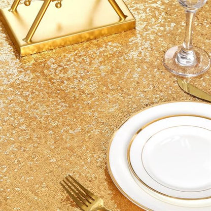 Gold Sequin Table Runner 4 Pack - 12x72 Inch Glitter Wedding Party Decor
