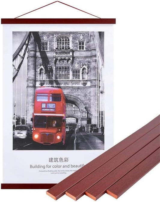 Benjia Magnetic Poster Hanger - Mahogany Wood Frame for 16x20, 16x22, 16x24 Prints | Easy Wall Display
