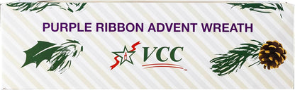 Vermont Christmas Company Purple Ribbon Advent Wreath - Durable 11" Candle Holder - Traditional Design