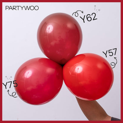 PartyWoo Red Balloon Arch Kit - 140 Pcs in Various Sizes for Birthday, Graduation, and Celebrations