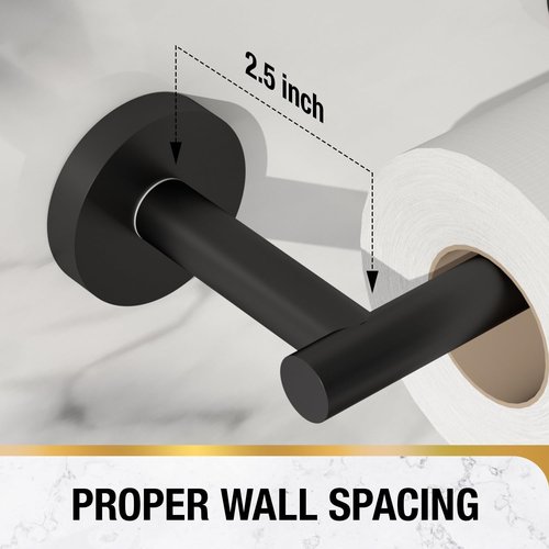 HITSLAM Toilet Paper Holder - Matte Black Double Post Pivoting Design | SS304 Stainless Steel Construction