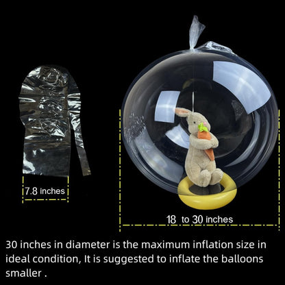 Skiennix Large Clear Balloons - 10 Pack Extra Wide Mouth Bubble Balloons for Gifts & Decor