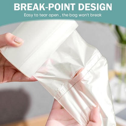 Skiennix Small Trash Bags - 100 Count Leakage-Proof 4 Gallon Garbage Liners | Unscented White Mini Bags