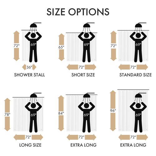 AmazerBath Shower Curtain Liner 2 Pack, 72 x 72 Inches PEVA Plastic Shower Liner with 3 Weighted Stones and 12 Rustproof Metal Grommet, Standard Size Lightweight Shower Curtain - Clear