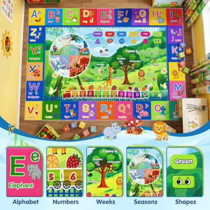 Kids Playroom Rug, Soft Non-Slip ABC Educational Carpet 3' x 5' - Colorful