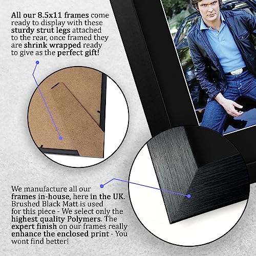 Framed David Hasselhoff Knight Rider Autograph Photo - TV Show Fans Gift - US Letter Size (Variation: Framed)