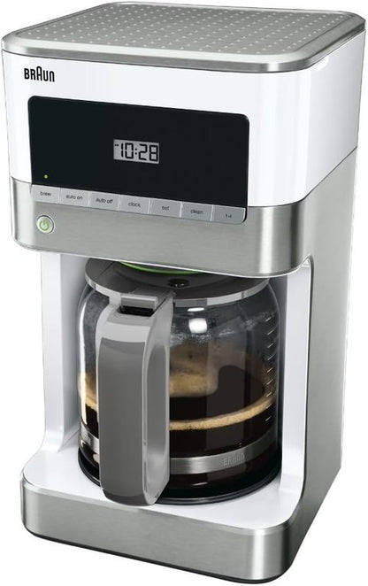 Braun KF6050WH BrewSense Drip Coffee Maker - Sleek White Design for Perfect Brewing Every Time