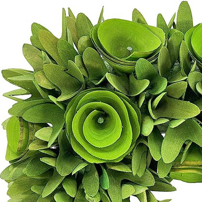 19-Inch Woodchip Rose Wreath - Rustic Holiday Front Door Decor - Green
