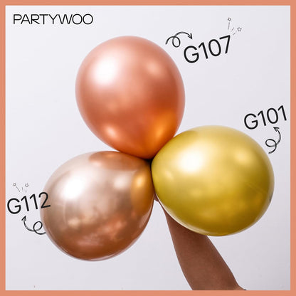 PartyWoo Rose Gold Balloon Garland Kit - 140 Pcs in Various Sizes for Stunning Birthday Decorations
