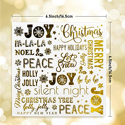 Christmas Paper Napkins Gold Foil Joy Holly Jolly 100 Pack Holiday Party Supplies