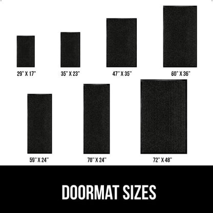GORILLA GRIP Waterproof Door Mat - Heavy Duty Entryway Rug with Strong Backing | 29x17, Black