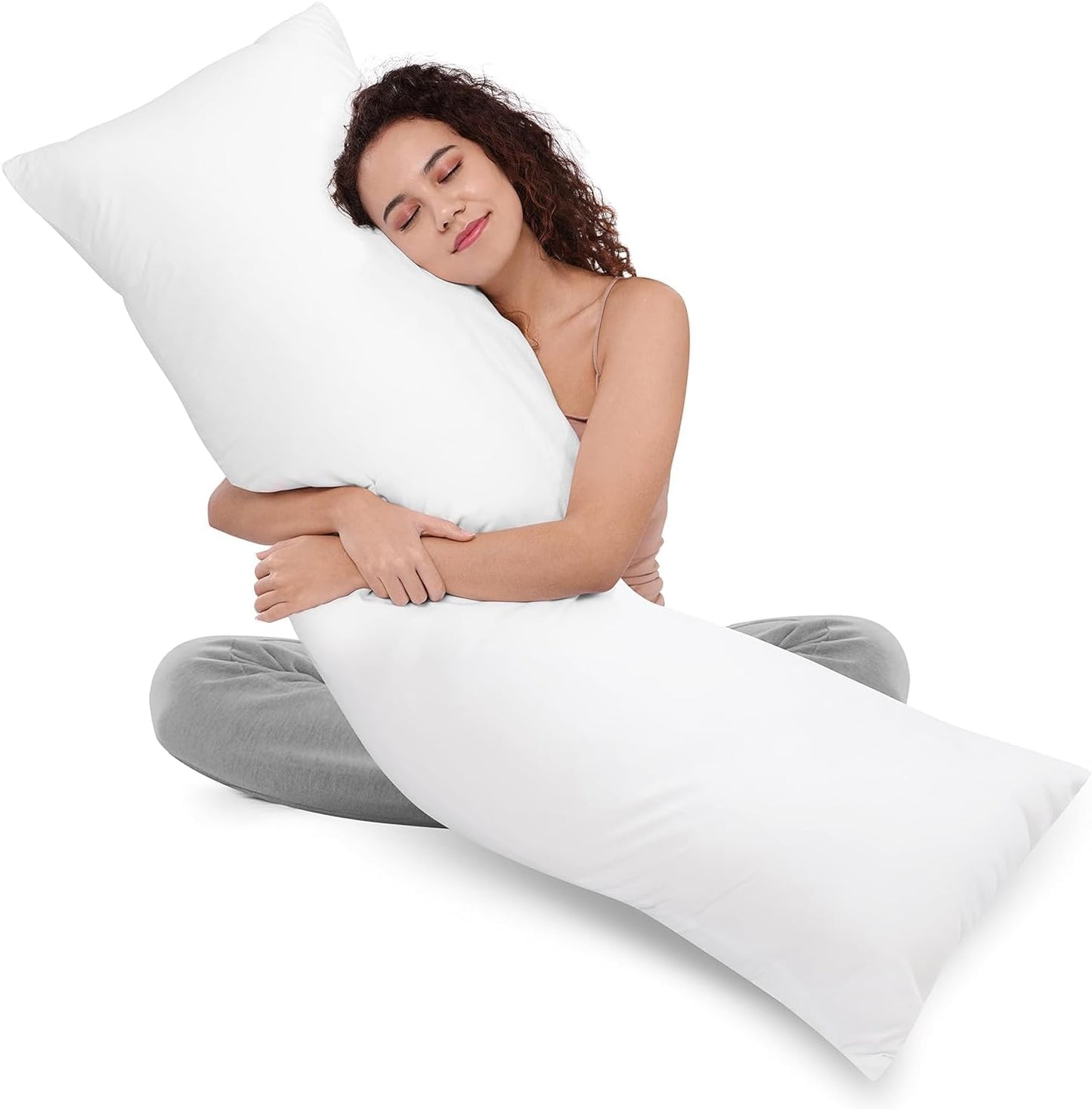 Utopia Bedding Full Body Pillow - Long 20 x 54 Inch Insert for Side Sleepers - Soft White Design