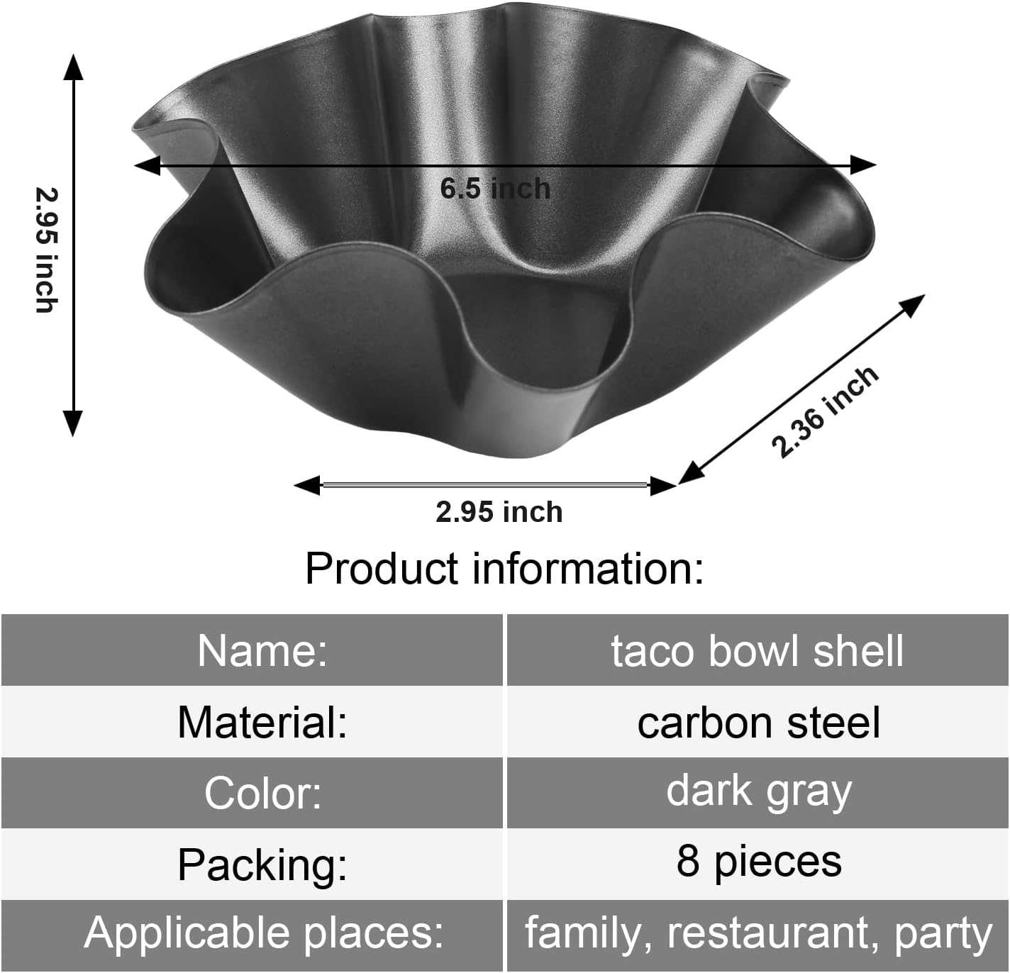 RUVINCE Taco Bowl Maker - Nonstick 4-Pack for Perfect Tortilla Bowls & Salad Shells