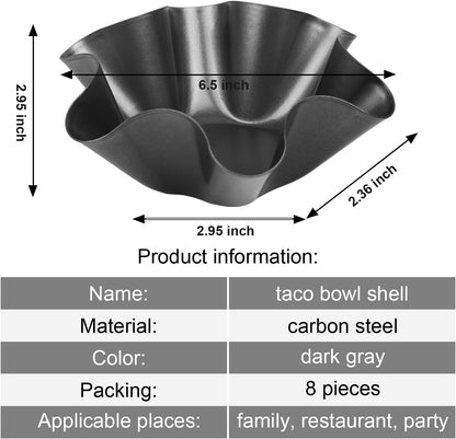 RUVINCE Taco Bowl Maker - Nonstick 4-Pack for Perfect Tortilla Bowls & Salad Shells
