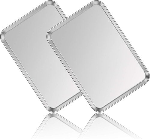 Deedro Stainless Steel Baking Sheet Set - Heavy Duty, Non-Toxic & Easy Clean | 17.3 x 12.3 Inch