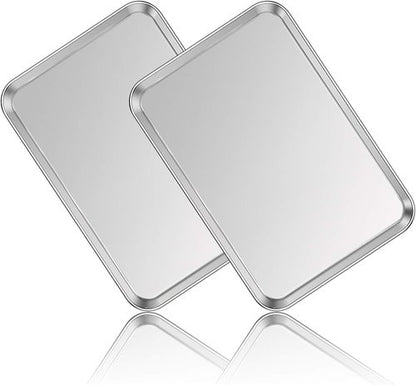 Deedro Stainless Steel Baking Sheet Set - Heavy Duty, Non-Toxic & Easy Clean | 17.3 x 12.3 Inch