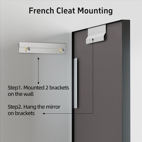 Dimelax Black Vanity Wall Mirror, 22x 30 Inch Rectangular Bathroom Mirrors for Over Sink, Aluminum Metal Framed Mirror, Tempered Glass, Anti-Rust, Wall Farmhouse Mirrors (Horizontal/Vertical)