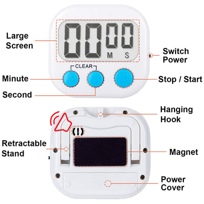 Classroom Timers for Teachers Kids Large Magnetic Digital Timer 2 Pack Blue White