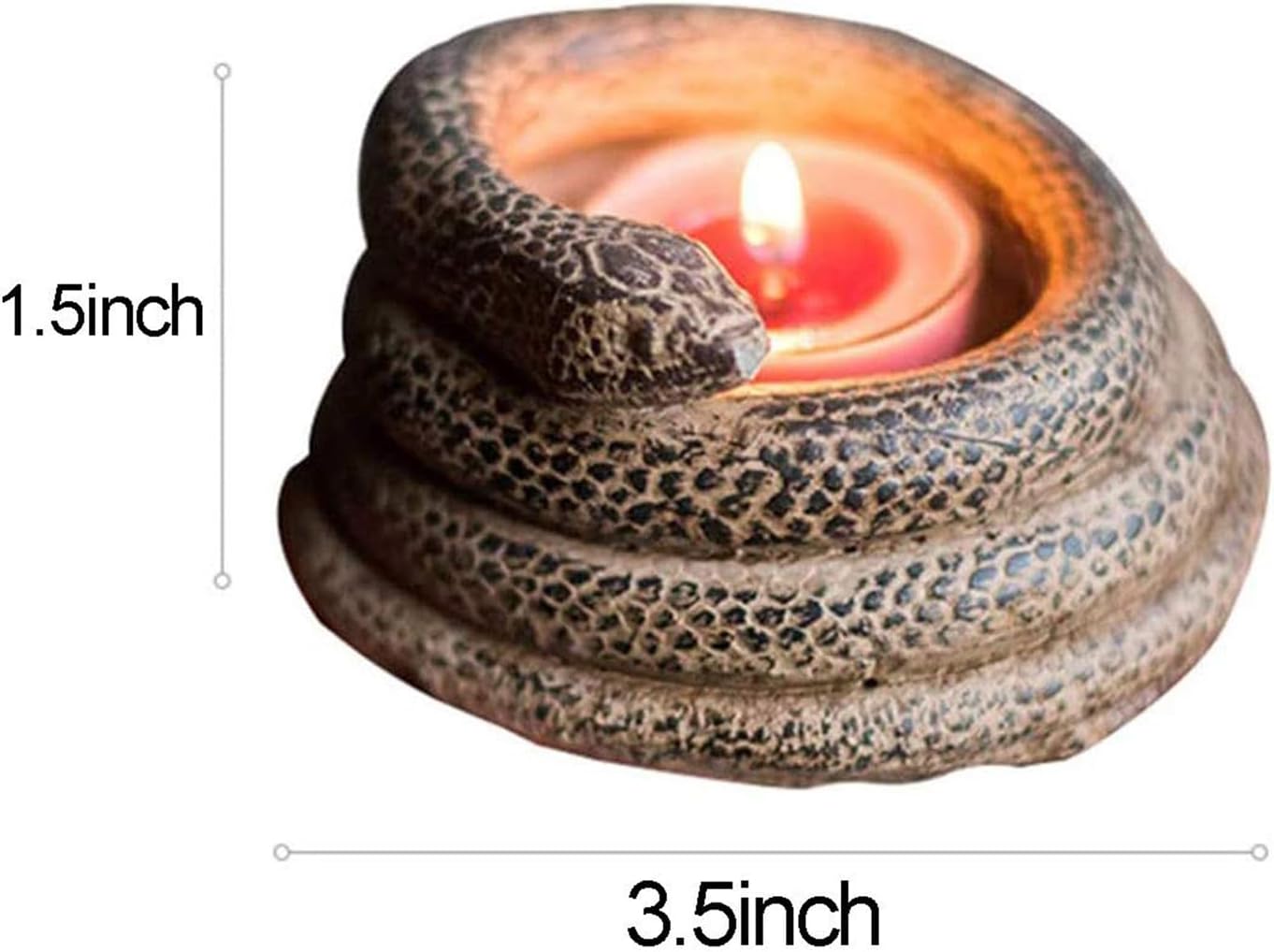 Skiennix Coiled Snake Candlestick Holder - Elegant Resin Tealight Candleholder | 2-Piece Serpent Sculpture Set for Home Décor